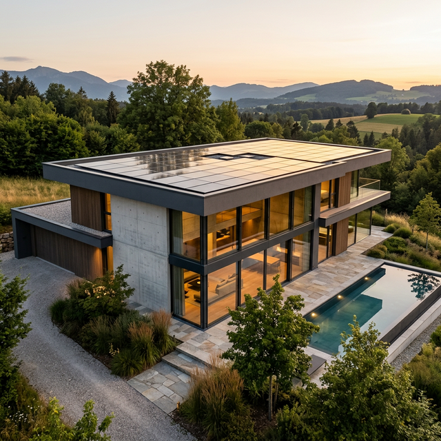 Moderne Villa mit Photovoltaik